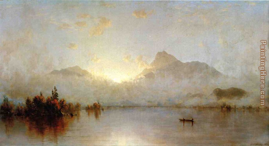 A Sunrise on Lake George painting - Sanford Robinson Gifford A Sunrise on Lake George art painting